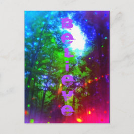 POSTAL BELIEVE FOREST LIGHTS POSTCARD