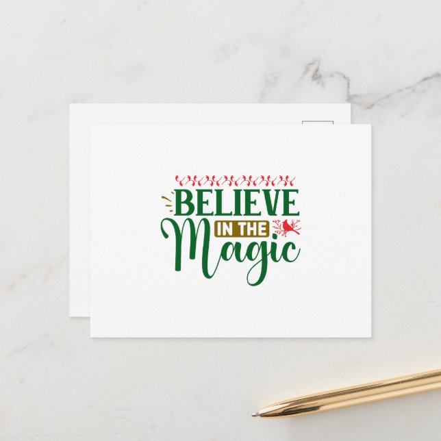 Postal Believe In the Magic Christmas (Anverso/Reverso In Situ)