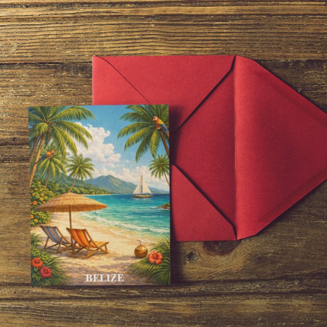 Postal Belize Caribbean Tropical Vintage Travel (Belize Caribbean Tropical Vintage Travel Postcard)