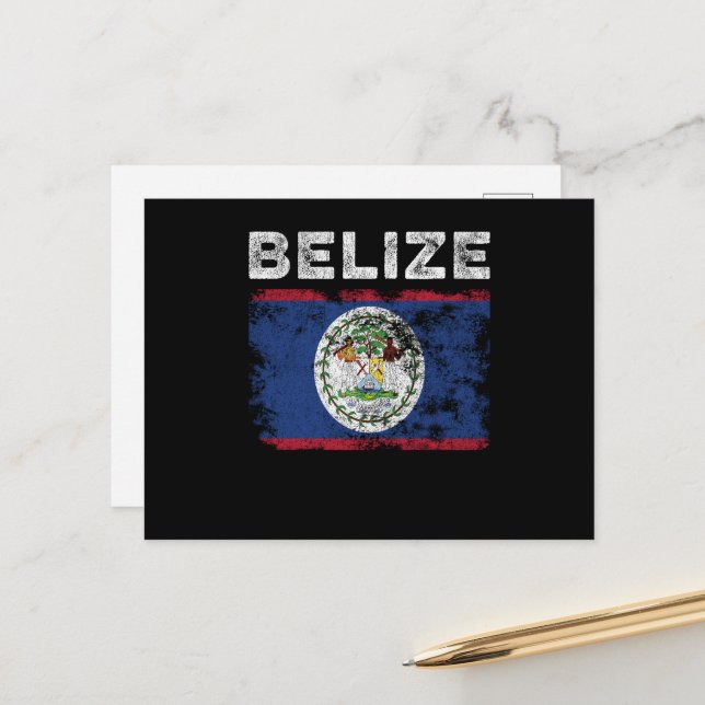 Postal Belize Flag Distressed - Belizean Flag (Anverso/Reverso In Situ)
