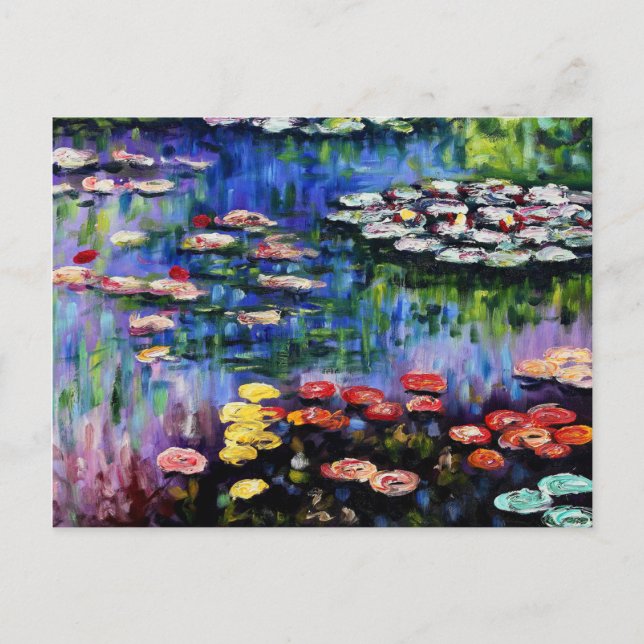 Postal Bella Artes Claude Monet Water Lilies 1916 (Anverso)