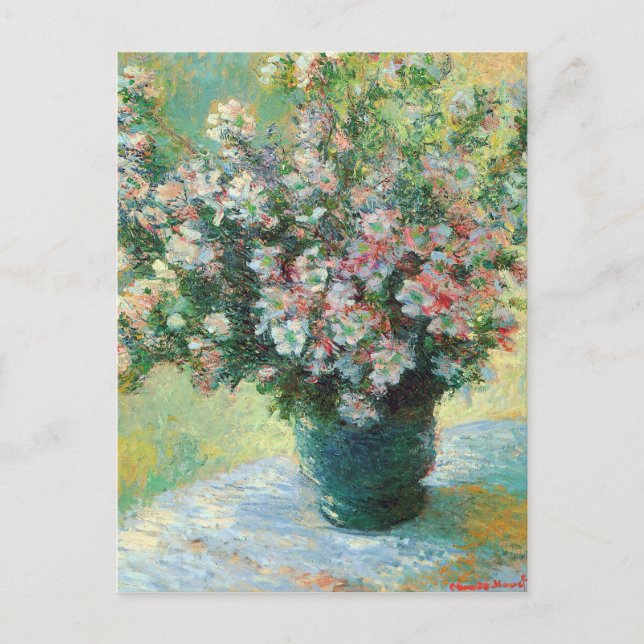 Postal Bella Artes de la base de flores por Claude Monet (Anverso)