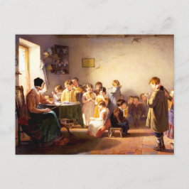 Postal Bella Artes de pintura de la vieja escuela rural