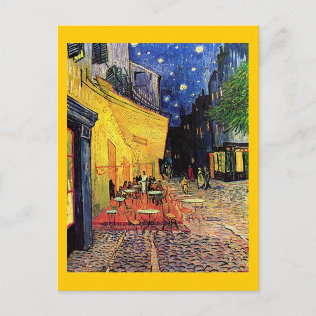 Postal Bella Artes de Van Gogh Cafe Terrace (F467) (Anverso)