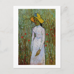 Postal Bella Artes de Wheat Van Gogh, joven Chica