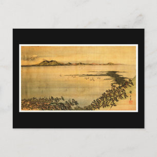Postal Bella Artes japonés de Hiroshige Landscape