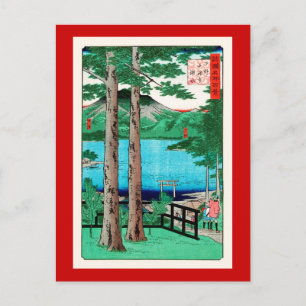 Postal Bella Artes japonés del lago Hiroshige de Chuzenji