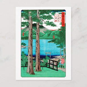 Postal Bella Artes japonés del lago Hiroshige de Chuzenji