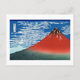 Postal Bella Artes japonés Fuji Hokusai Rojo