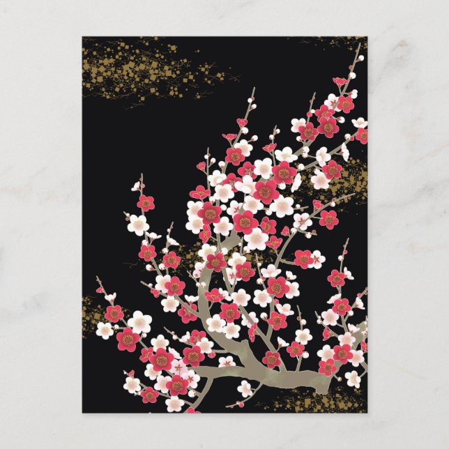 Postal Bella Artes japonés Sakura Cherry Blossom (Anverso)