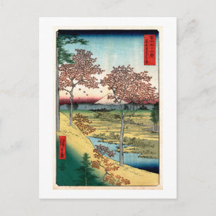 Postal Bella Artes japonés Sunset Hill Meguro Hiroshige