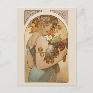 Postal Bella Artes Nouveau Jugendstil Mucha