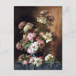 Postal Bella Artes Rosa y Blanca Peony