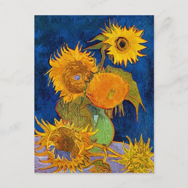 Postal Bella Artes Six Sunflowers van Gogh (Anverso)