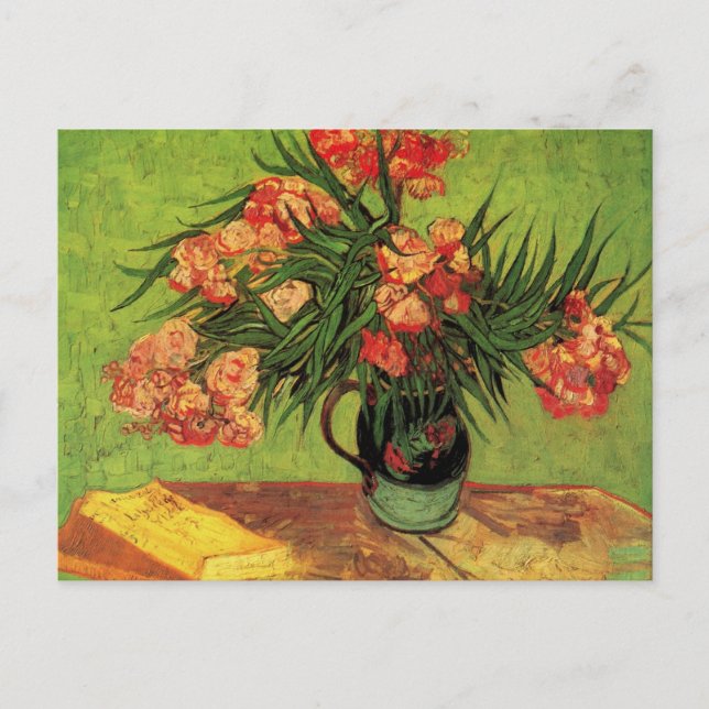 Postal Bella Artes Van Gogh, base con naranjas y libros (Anverso)