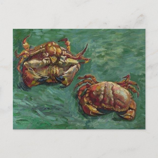 Postal Bella Artes Van Gogh de dos cangrejos (F606) (Anverso)