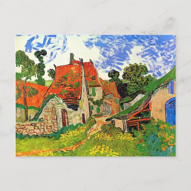Postal Bella Artes Village Street Auvers Van Gogh (Anverso)