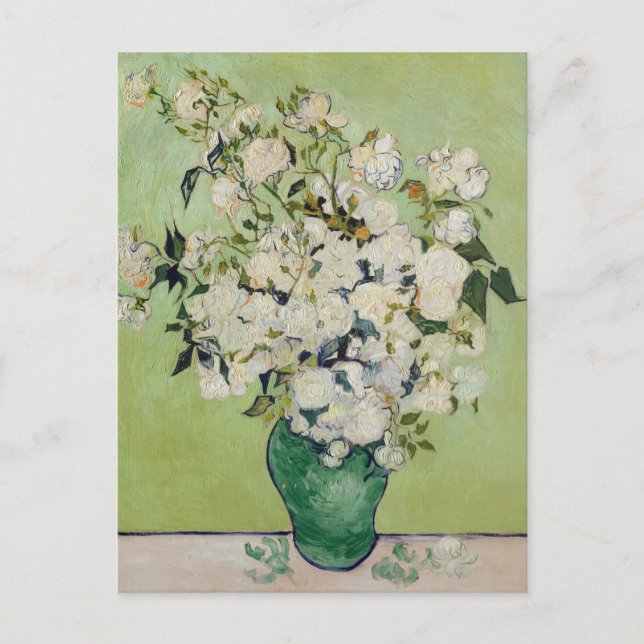 Postal Bella Artes White Roses van Gogh (Anverso)