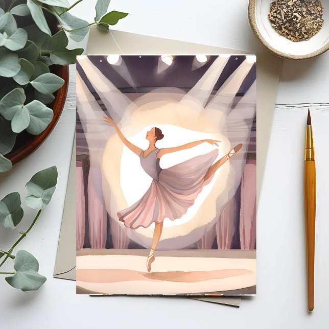 Postal Bella Ballerina | Ballet Arts Dance Watercolor (Subido por el creador)