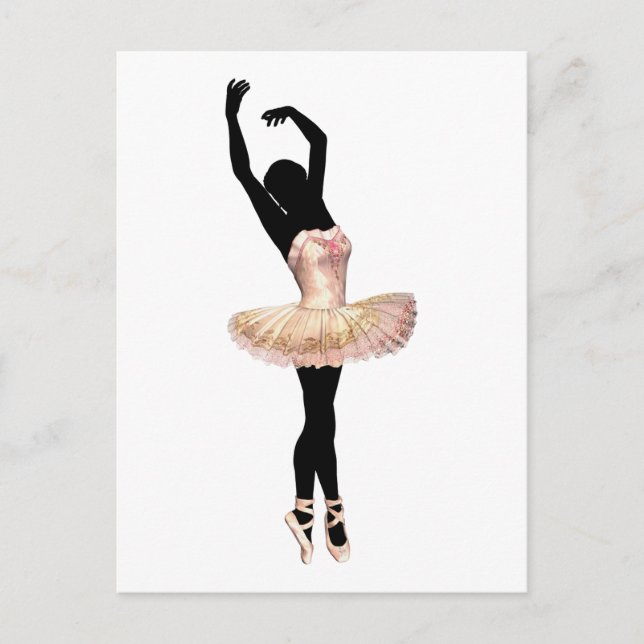 Postal Bella Ballerina en rosa (Anverso)