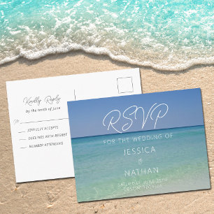 Postal Bella Boda de Playa Verano Costera RSVP