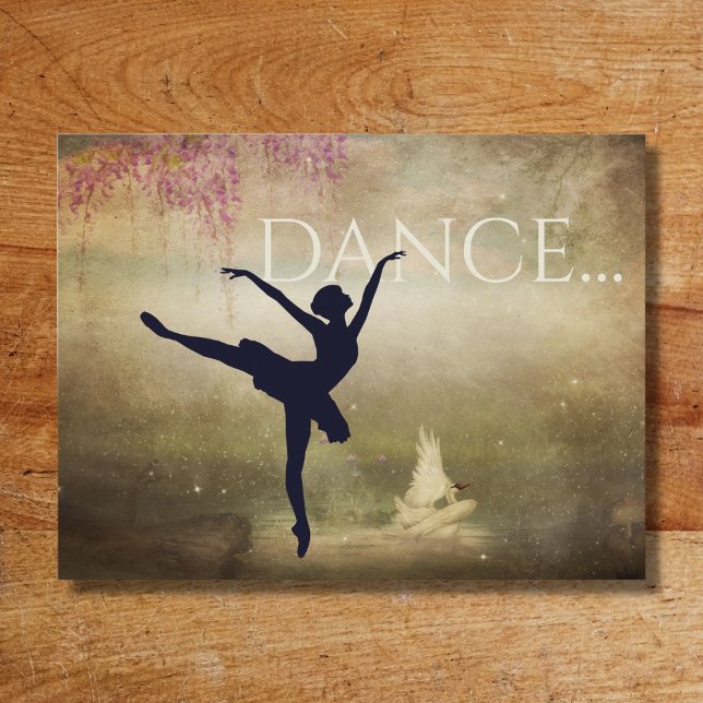 Postal Bella danza Ballerina y Swan (Subido por el creador)