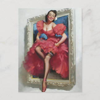 Postal Bella Mujer Sale Pin Up