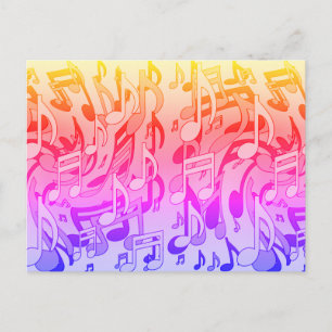 Postal Bella música Happy Colours Lively Musical Notes
