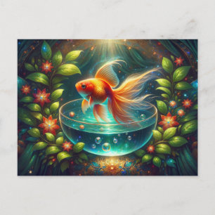 Postal Bella pez dorado de Nowruz