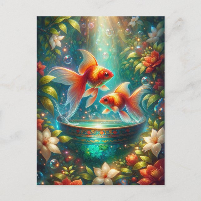 Postal Bella pez dorado de Nowruz (Anverso)
