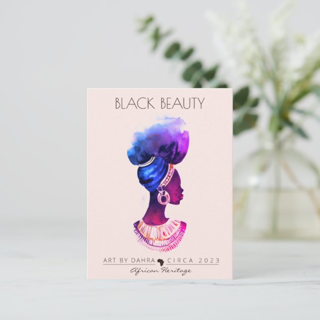 POSTAL BELLA REINA AFRICANA (Anverso de pie)