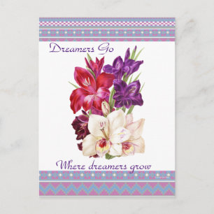 Postal Bella tela Floral Postcard Art