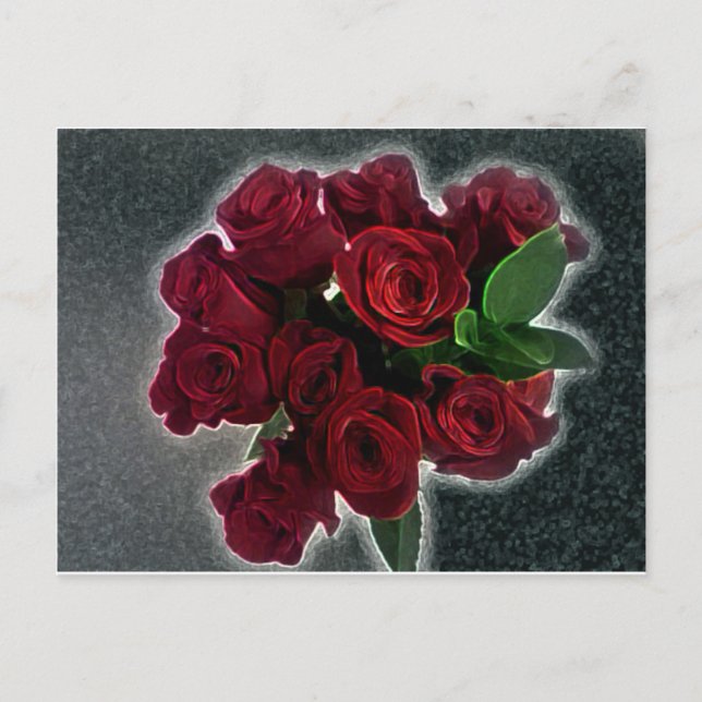 POSTAL BELLAS ROSAS ROJAS (Anverso)