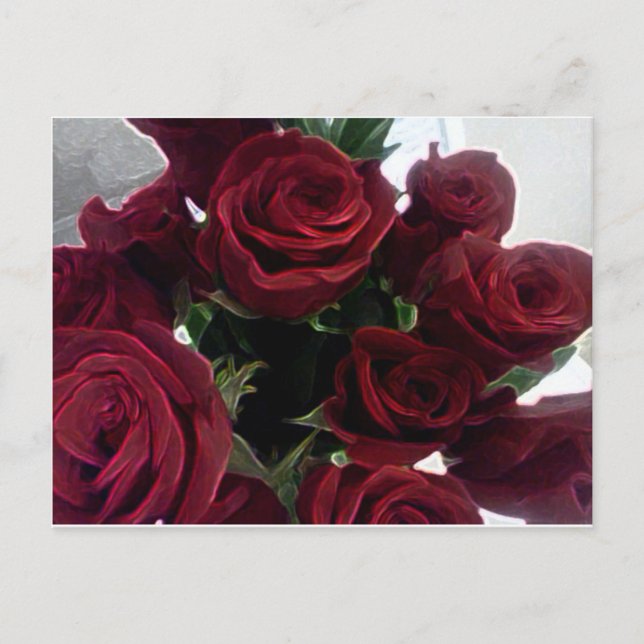 POSTAL BELLAS ROSAS ROJAS (Anverso)