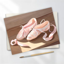 Postal Bellas zapatillas de ballet | Bonito rosado