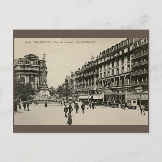 Postal Belle Epoque Brussels Place De Brouckere (Anverso)