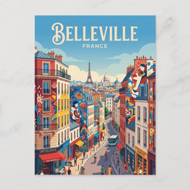 Postal Belleville Francia (Anverso)