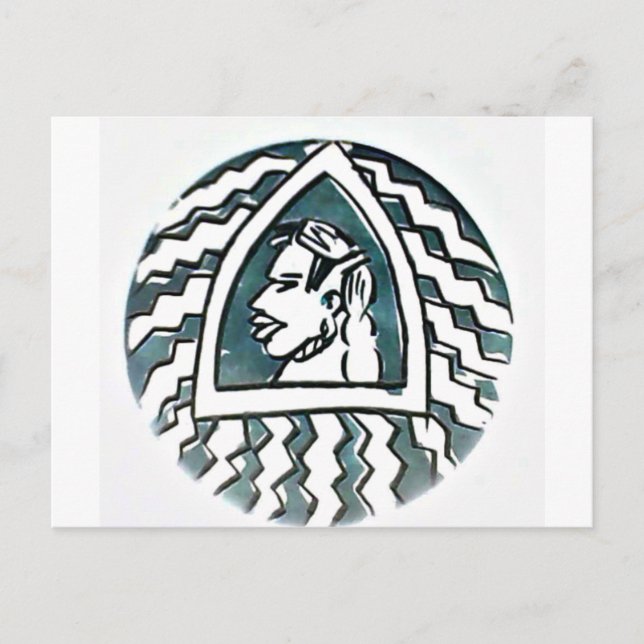 Postal Belleza africana Bongo arte tribal retrato masái (Anverso)