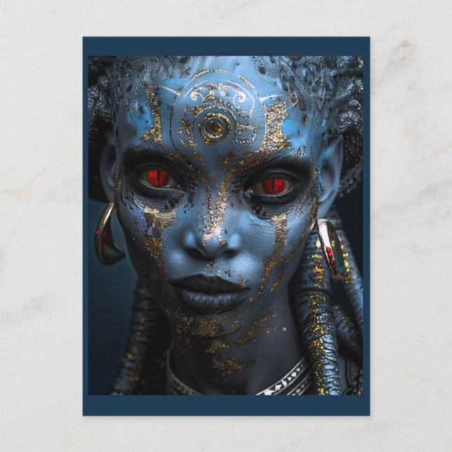 Postal Belleza alienígena del planeta helado (Anverso)