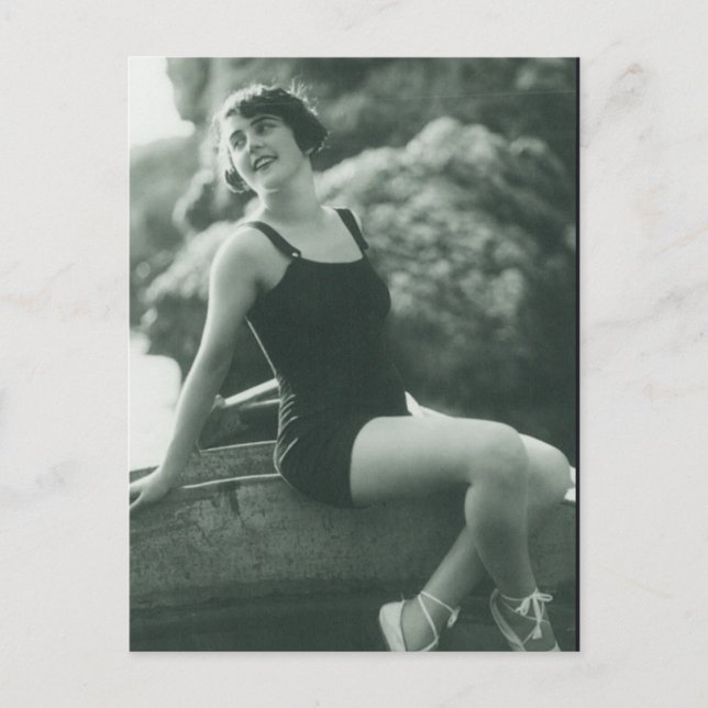 Postal Belleza de baño !! Chica flapper linda de los años (Anverso)