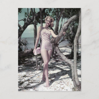 Postal Belleza de baño Vintage Pin Up Foto Chica