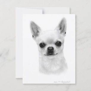 Postal Belleza de Chihuahua - retrato Mascota pintado a m