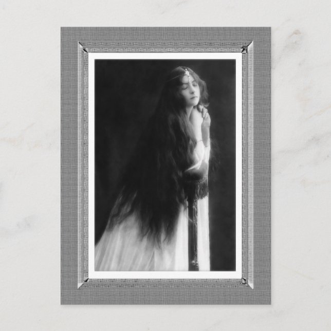 Postal Belleza de época - Oración - en blanco y negro (Anverso)