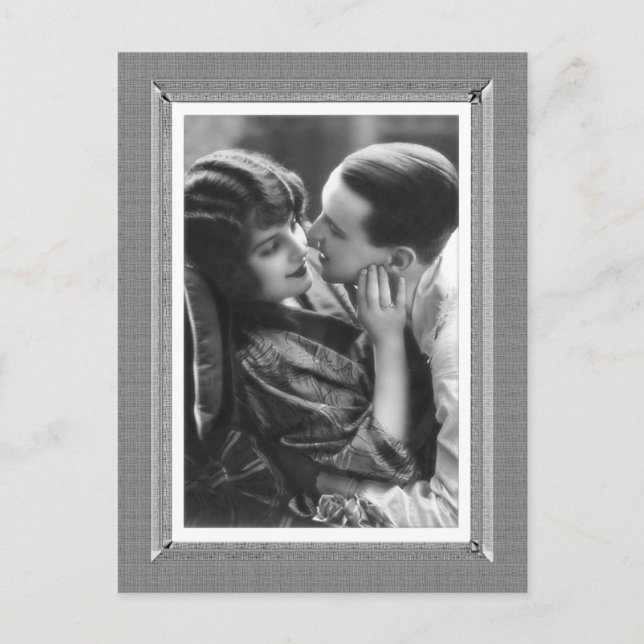 Postal Belleza de época - Pasión - en blanco y negro (Anverso)