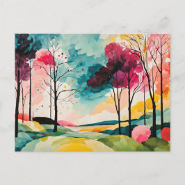 Postal Belleza de otoño de acuarela rústica