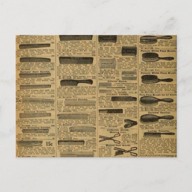 Postal Belleza de un periódico de publicidad de época (Anverso)