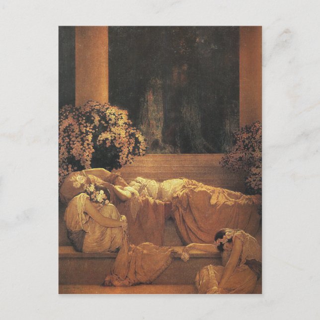 Postal Belleza durmiente, Bella Artes de Parrish Maxfield (Anverso)
