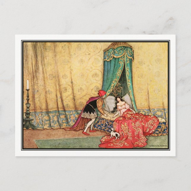 Postal Belleza durmiente de Warwick Goble (Anverso)