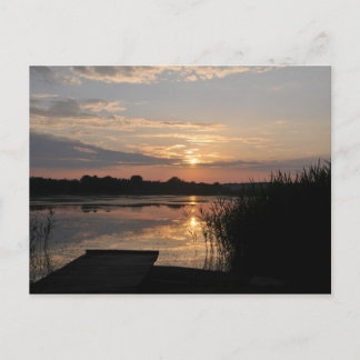 Postal Belleza en la naturaleza, puesta de sol en el lago