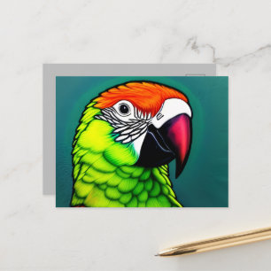 Postal Belleza en la selva tropical: Loro salvaje exótico